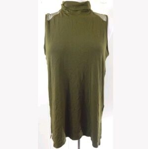 1 State Turtleneck Tank Olive Green